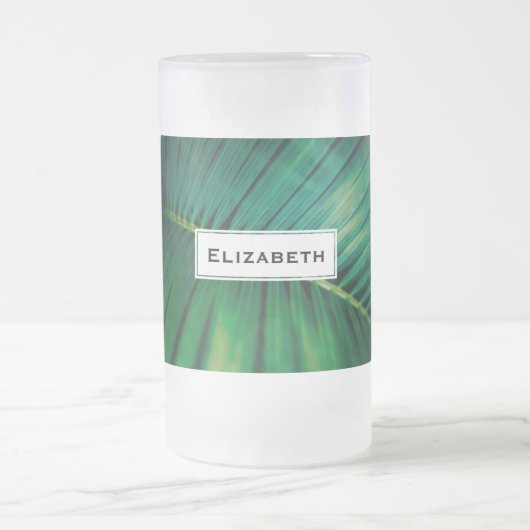 Grünes Leaf Tropenwald Foto Mattglas Bierglas (Mittel)