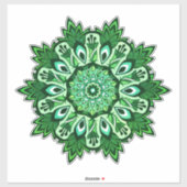 Grünes Leaf Tropical Boho Mandala Aufkleber (Blatt)