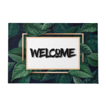 Grünes Leaf Tropical Welcome Mat