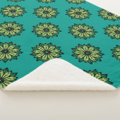 Grünes Leaf und Blume nahtlos Muster Hintergrund. Sherpadecke (3/4)