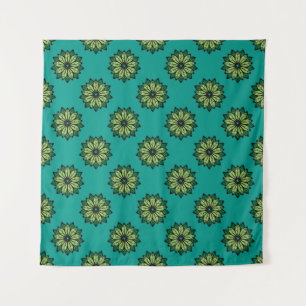 Grünes Leaf und Blume nahtlos Muster Hintergrund. Wandteppich