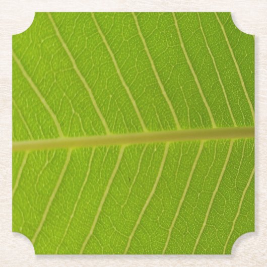 Grünes Leaf und hellgelbe Liniendesign Untersetzer (Vorderseite)
