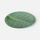 Grünes Leaf und hellweiße Linie Design 7" Runde Pappteller (Schrägansicht)