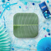 Grünes Leaf und hellweiße Linie Design 7" Square Pappteller (Party)