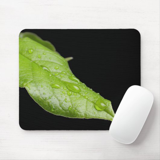 Grünes Leaf und Raindrops Mousepad (Mit Mouse)