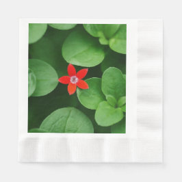 Grünes Leaf und rote Blume Serviette