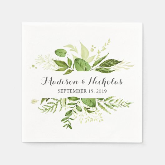 Grünes Leaf Wedding Napkins, rustikale Vegetation Serviette (Vorderseite)