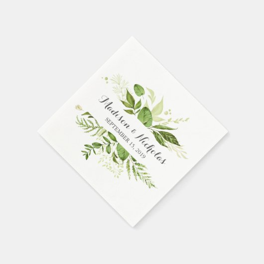 Grünes Leaf Wedding Napkins, rustikale Vegetation Serviette (Ecke)