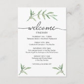 Grünes Leaf Wedding Weekend Willkommen Illustriert Begleitkarte (Vorderseite)