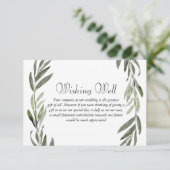 Grünes Leaf-Wreath-Hochzeit wünscht sich gute Arbe Begleitkarte (Stehend Vorderseite)