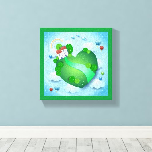 Grünes Leben Leinwanddruck (Insitu (Holzboden))