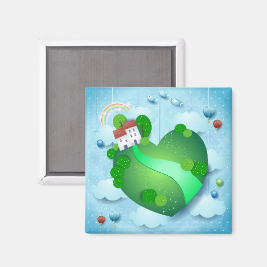 Grünes Leben Magnet (Vorderseite/Rückseite)