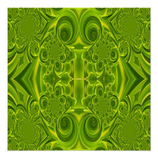 Grünes, lebendiges Swirl Perfektes Poster (Vorderseite)