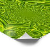 Grünes, lebendiges Swirl Perfektes Poster (Ecke)