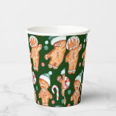 Grünes Lebkuchen Urlaubspapier Set Pappbecher (Links)