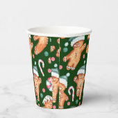 Grünes Lebkuchen Urlaubspapier Set Pappbecher (Rechts)