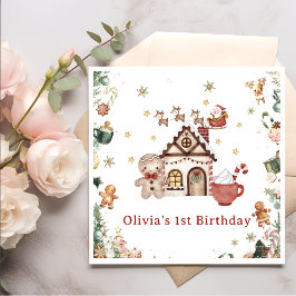 Grünes Lebkuchen Weihnachtskekse Geburtstag Serviette