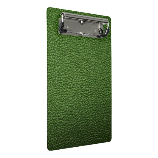 Grünes Leder Mini Klemmbrett (Schrägansicht)