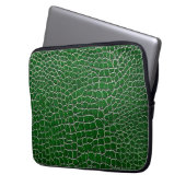 💻 Grünes Leder Muster Professionelle Technik 💻 Laptopschutzhülle (Vorderseite Links)
