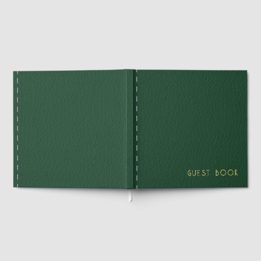 Grünes Lederdesign Gästebuch (Voll)