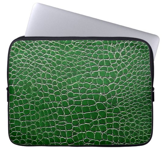 Grünes Ledereffekt Laptopschutzhülle (Vorderseite)