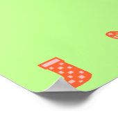 Grünes leeres Weihnachtsgebäck Rote Dekorationsgre Poster (Ecke)