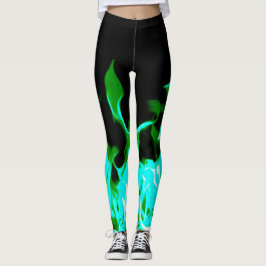 Grünes legging Feuer Leggings