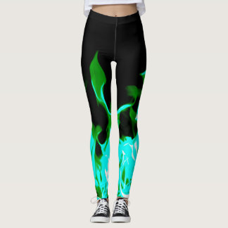 Grünes legging Feuer Leggings
