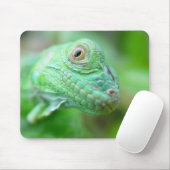Grünes Leguan-Eidechsen-Reptil auf Blatt Mousepad (Mit Mouse)