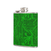 Grünes Leiterplatte-Muster Flachmann (Links)