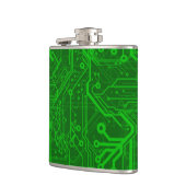 Grünes Leiterplatte-Muster Flachmann (Links)