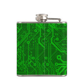 Grünes Leiterplatte-Muster Flachmann (Rückseite)