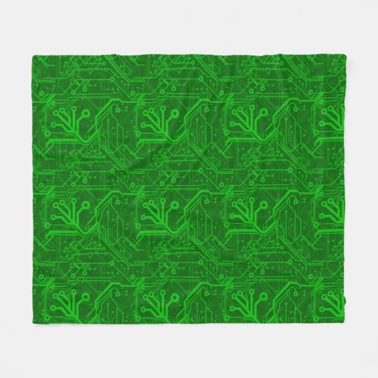 Grünes Leiterplatte-Muster Fleecedecke (Vorderseite (Horizontal))
