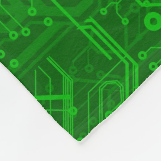 Grünes Leiterplatte-Muster Fleecedecke (Ecke)