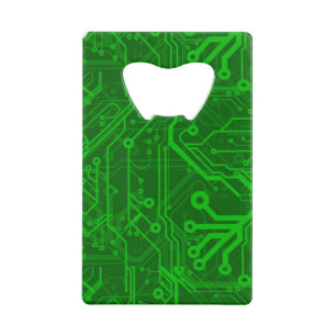 Grünes Leiterplatte-Muster Geldbeutel Flaschenöffner