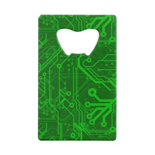 Grünes Leiterplatte-Muster Geldbeutel Flaschenöffner (Vorderseite)
