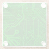 Grünes Leiterplatte-Muster Glasuntersetzer (Rückseite)