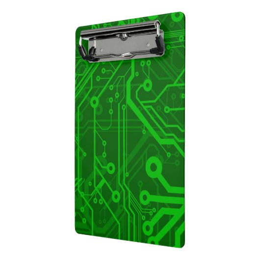 Grünes Leiterplatte-Muster Mini Klemmbrett (Gewinkelt2)