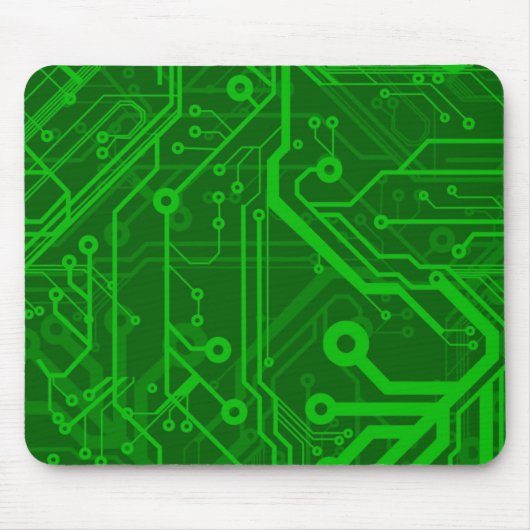 Grünes Leiterplatte-Muster Mousepad (Vorne)