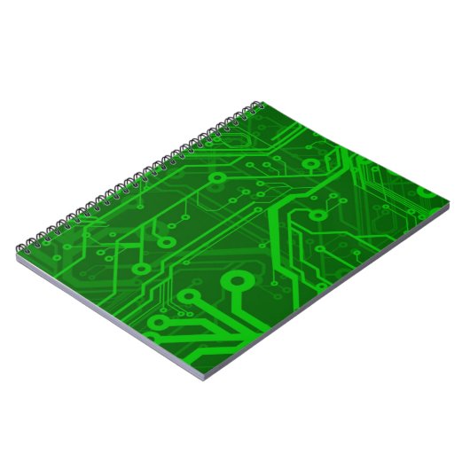 Grünes Leiterplatte-Muster Notizblock (Linke Seite)