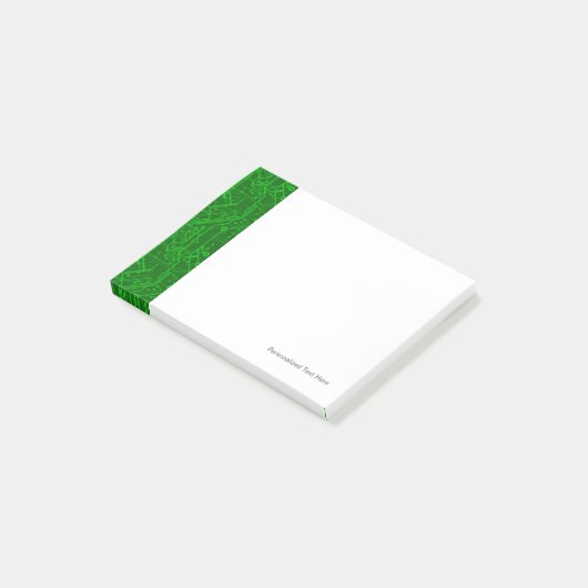 Grünes Leiterplatte-Muster Post-it Klebezettel (angewinkelt)