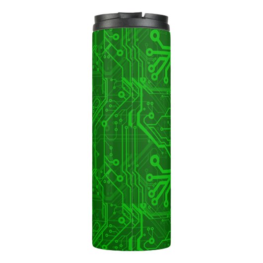Grünes Leiterplatte-Muster Thermosbecher (Rückseite)