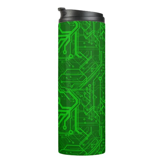 Grünes Leiterplatte-Muster Thermosbecher (Nach rechts gedreht)