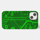 Grünes Leiterplattenmuster iPhone Hülle (Rückseite (Horizontal))