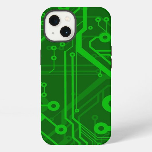 Grünes Leiterplattenmuster iPhone Hülle (Rückseite)