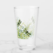 Grünes Libellen-Trinkglas Glas (Vorderseite)