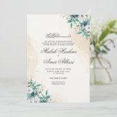 Grünes Licht, Blütenblüte, islamische Hochzeit der Einladung (Stehend Vorderseite)