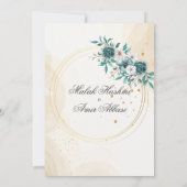 Grünes Licht, Blütenblüte, islamische Hochzeit der Einladung (Rückseite)