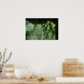 Grünes Licht durch Blätter - Poster mit Zitat (Küche)