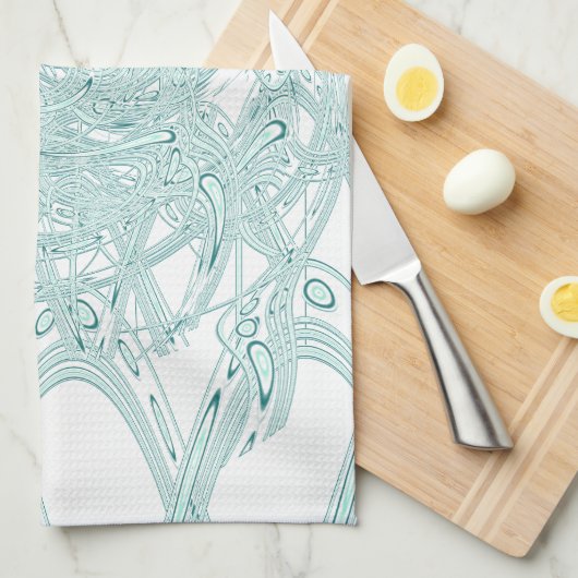 Grünes Licht in Weiß Handtuch (Viertel Falte)